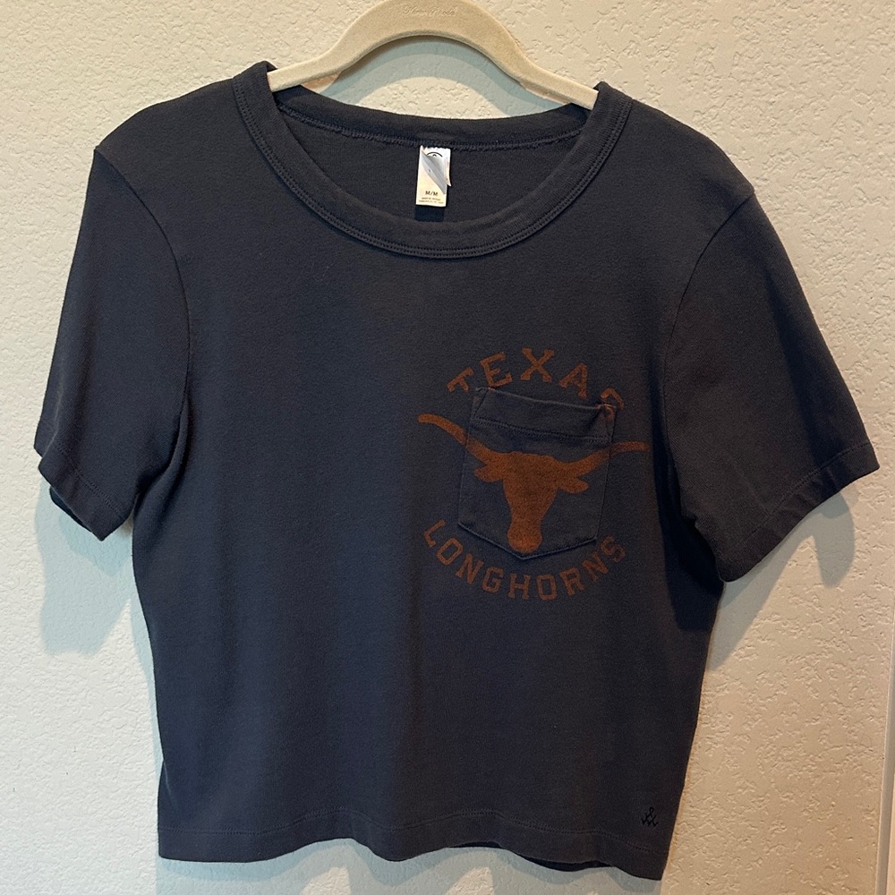 Alternative Apparel Black Crop Top with Texas Longhorns Logo